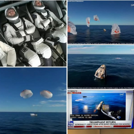 ¡La Misión del Siglo! Los Astronautas varados en el espacio regresaron gracias a una misión de Space X Regresan Triunfantes Después de 9 Meses en el Espacio