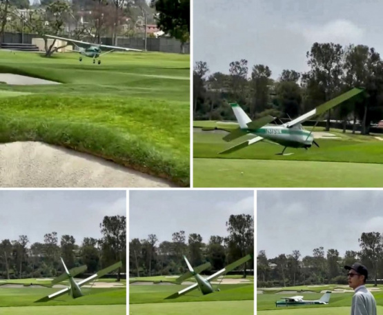 ¡Milagro en el aire! Un avión se estrella en un club de golf y sus tres ocupantes salen ilesos: ¡Descubre qué sucedió!