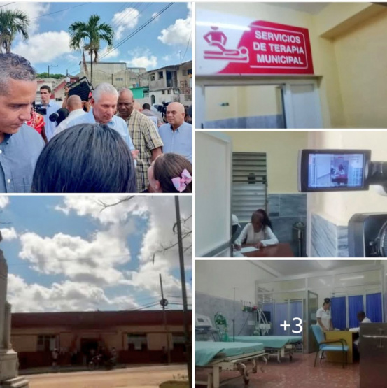 Una visita del dictador Dïaz-Canel transforma el Policlínico Machaco Ameijeiras: ¿mejoras reales o solo maquillaje ante las cámaras?