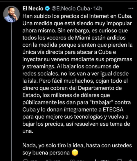 Pedro Jorge Velázquez se ríe del sufrimiento cubano: ¿Hasta cuándo las ciberclarias venderán su dignidad por migajas?