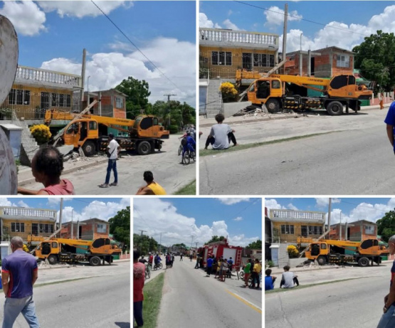 Una grúa arrasa con viviendas en Bayamo al evitar chocar a un ciclista: ¡Detalles impactantes!