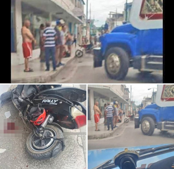 Impactante choque en Holguín: un camión y una motorina se enfrentan en un giro inesperado, ¡los detalles te sorprenderán!