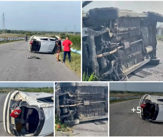 Título: Impactante accidente en Camagüey: un vehículo volcó y dejó varios heridos graves, ¡descubre todos los detalles!