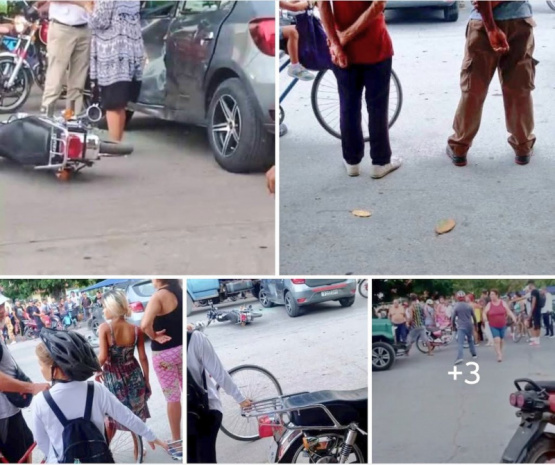 Grave accidente en Camagüey: un hombre lucha por su vida tras violento choque de moto y auto. ¿Qué se hará para detener esta tragedia en las calles?