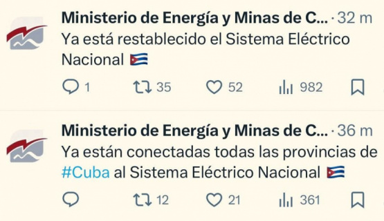¡Cien horas a oscuras! El régimen cubano asegura que la electricidad ha vuelto, pero ¿puede alguien corroborarlo?
