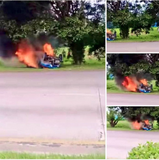 Tragedia en la Autopista de Pinar del Río: Un auto volcó, se incendió y tres personas luchan por sus vidas ¡Los héroes que intervinieron!