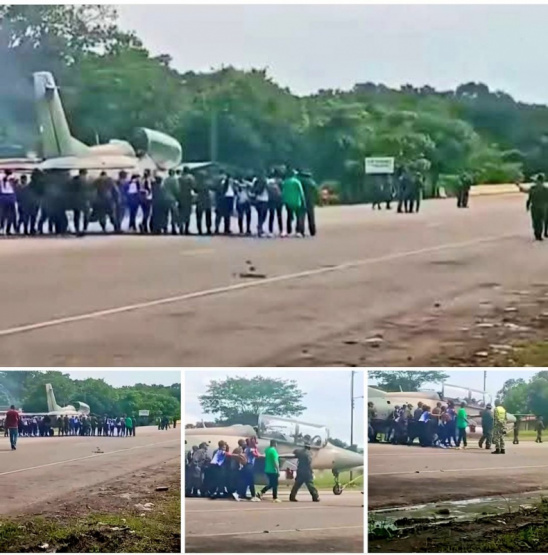Viral: El avioncito de la Fuerza Aérea chavista que no puede despegar y es remolcado por milicianos ¡Una escena digna de comedia!