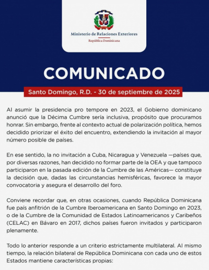 La República Dominicana excluye a Cuba, Nicaragua y Venezuela de la Cumbre de las Américas: ¿un nuevo rumbo hacia la democracia en la región?