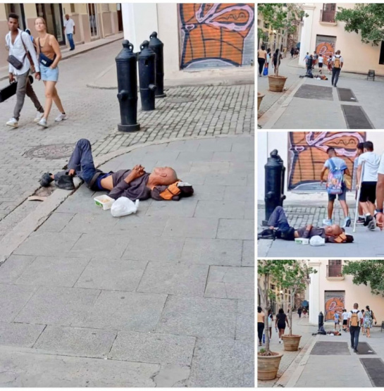 Hombre yace inconsciente en plena Habana Vieja: ¿Dónde están la policía y los servicios de emergencia? La indignación crece en las calles.
