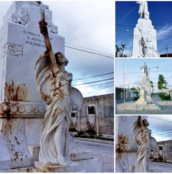 Vandalismo en Caibarién: La estatua de La Libertad cubierta de chapapote en protesta contra el régimen castrista, ¿qué futuro le espera a este símbolo?