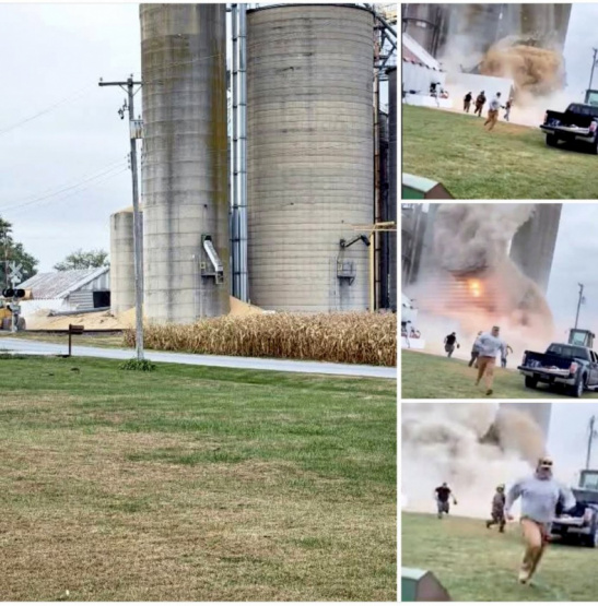 Colapso impactante en Illinois: un silo de granos se derrumba y causa caos en Martinton, ¡sorpresa y evacuación milagrosa!