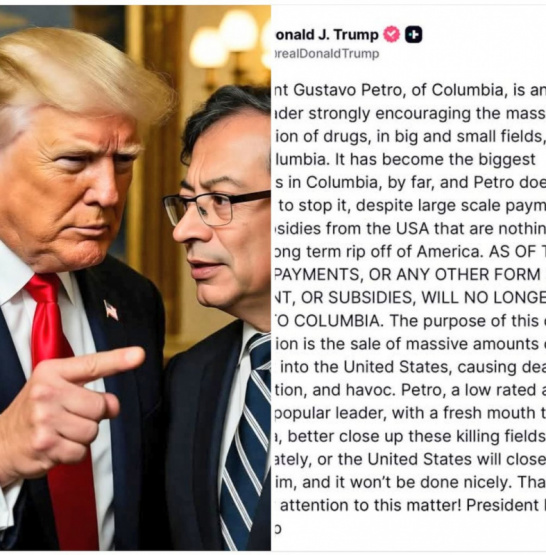 ¡Escándalo internacional! Trump señala a Petro como el nuevo rey del narcotráfico colombiano y amenaza con cortar subsidios a Colombia.
