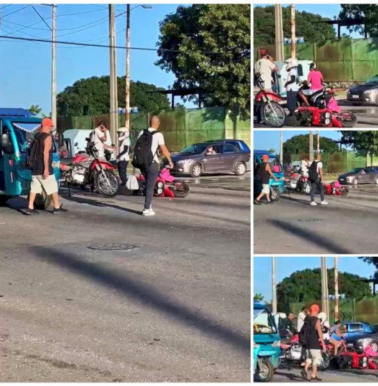¡Caos en La Habana! Semáforo apagado provoca impactante choque entre motos sin heridos