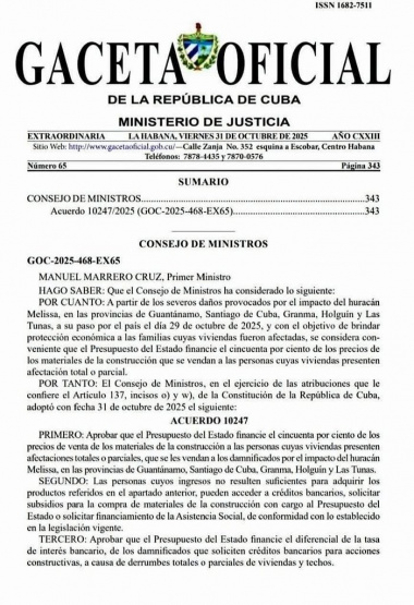 ¿Ayudarán las nuevas medidas del gobierno cubano a los damnificados del Huracán Melissa o solo son un intento de calmar el descontento?