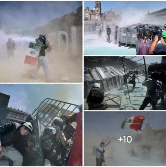 Manifestantes desatan el caos en El Zócalo: ¡Gases, balas y exigencias de renuncia a Claudia Sheinbaum!